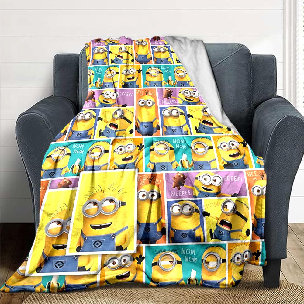Despicable Minions Collage Blanket Soft Throw Blanket For Home Bedroom Bed Sofa Travel Office Solid Christmas Blanket