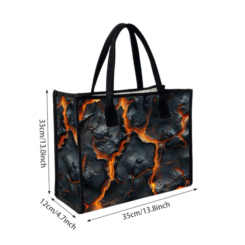 Fashion Lava Pattern Large Tote Bag Casual Durable Shoulder Handbag For Daily Use Shopping Travel