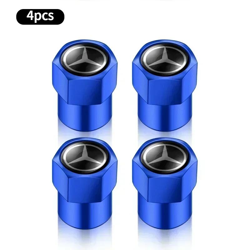 CDR4   4pcs Car Tire Valve Caps Emblem metal Cap Case For Mercedes Benz AMG W203 W204 W222 W221 W253 W205 W166 W167 W176 W207 W117 W210
