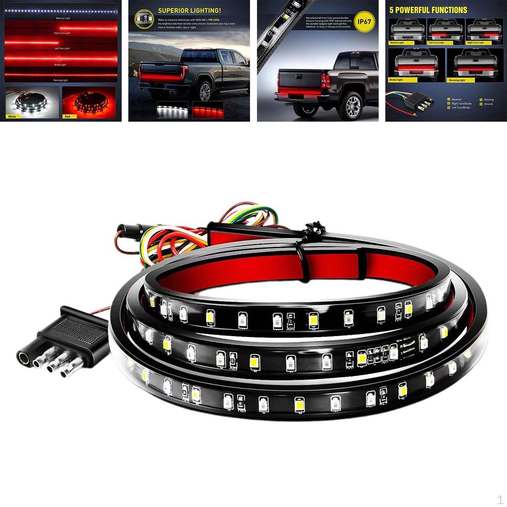 LED Tailgate Light Strip Left Turn Right 72LED Lighting Brake Reverse