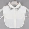 Pearl Detachable Collar Women Crystal Diamond Chiffon Shirt False Fake Collar Women Removable Peto Mujer Chemisier Faux Cols Tie