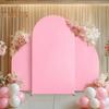 3Pcs/Set Wedding Arch Cover Double Sided Stretchy Spandex Fitted Arch Backdrop Stand Cover Round Top Arch Cover Fabric for Baby Shower Birthday Party