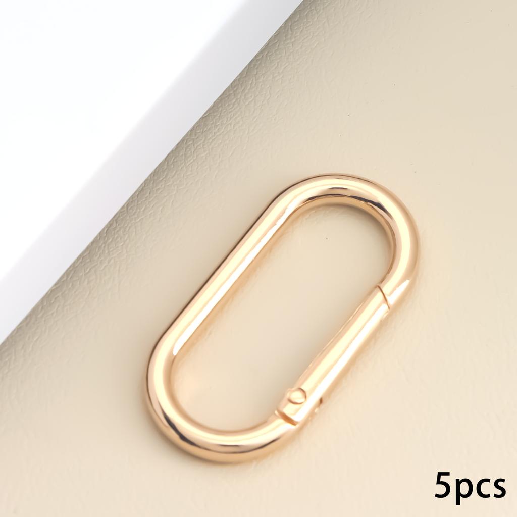5pcs Oval Spring Ring Clips, Metal Keyring Purse Clip, Opening O Ring Clip for Men's Keychains, Backpacks, Keys
