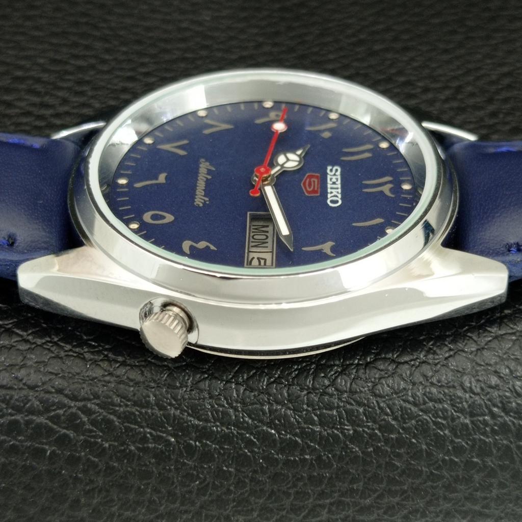Seiko 5 АВТОМАТИЧЕСКИХ 7009A ВИНТАЖНЫЕ ВОССТАНОВЛЕННЫЕ ЯПОНСКИЕ МУЖСКИЕ ЧАСЫ С СИННИМ ЦИФЕРБЛАТОМ a445514-1