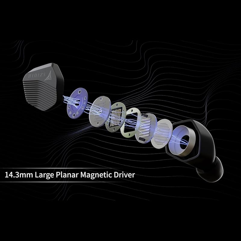 MP143 Salt ear monitor 14.3 mm HIFI with planar drive driver chinese earphones wired high resolution Sound tuning filter conversion technology CNC