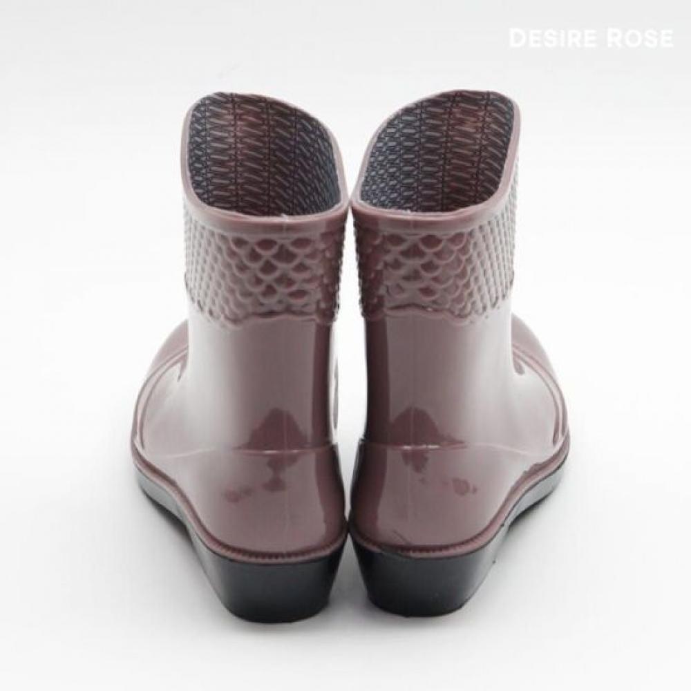 DeSire RoSe Women S gloSSy Height increaSing Short Rain bootS 3.5cm