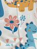 New Men's Casual Short-Sleeve Shirt, Featuring a Playful and Youthful Dinosaur Print. The Full-print Design Combines White-based Cartoon Dinosaurs,