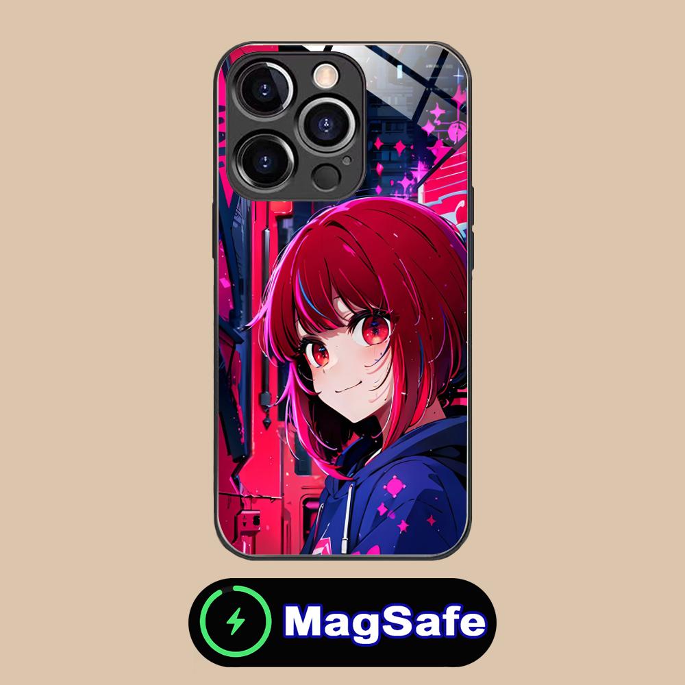 Чехол для телефона Oshinoko Арима Кана для iPhone 17 16 15 14 13 12 11 Air Pro Max Plus Mini MagSafe Стеклянный Цветной Чехол Красивый Чехол