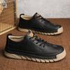 Мужская кожаная повседневная обувь Мягкая подошва Обувь для ходьбы Роскошный бренд На шнуровке Легкая обувь для ходьбы Уличные мужские кроссовки