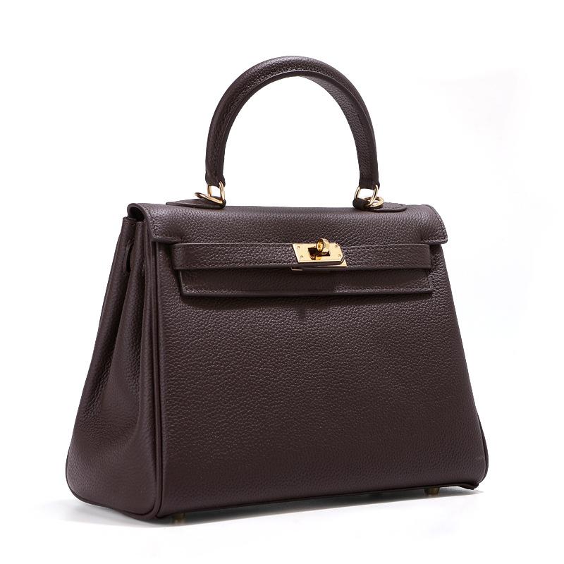 Womens Handbag Cowhide Top Layer Leather Fashion Bag Real Leather Handbag High-end Sense Versatile Womens Bag Single Leather Decoration Bag