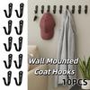10Pcs Iron Wall Mounted Coat Hooks Metal Wall Hanging Hook Coat Single Hanger  Closet Hanging