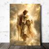 1pc Jesus Holding Lamb Religious Print - Vertical Suitable for Living Room, Study, Office Decor - Neoclassical Iconography for Home Sanctuary Gift