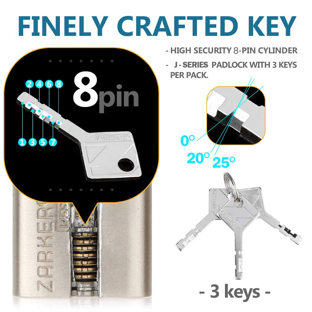 ZARKER Stainless Steel Rustproof Padlock Ideal for Container and Exterior Vehicles in Bad Weather J55, Warehouses, Warehouses,