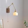 Nordic Minimalist Copper Rotatable Wall Lamp for Bedroom and Living Room