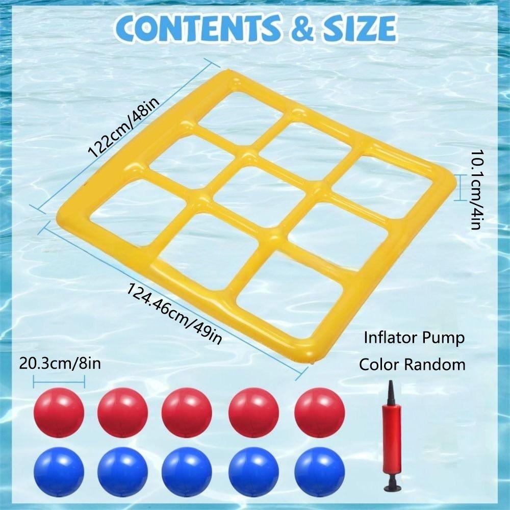 with Inflator Pump Inflatable Pool Toy Set Portable Inflatable Water Toss Game 2-10 Players