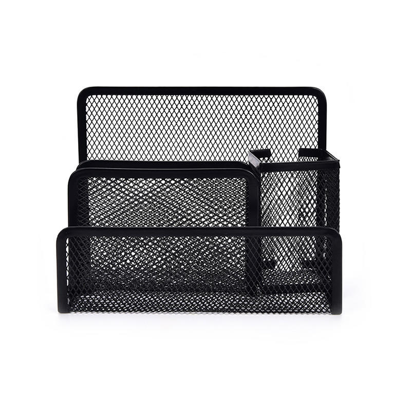 1Xblack Mesh Letter Paper File Storage Rack Holder Tray Organizer Desktop Office