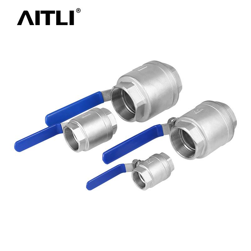 304 Stainless Steel Two-Piece Threaded Ball Valve for Water Pipe (1/2" Internal Thread)