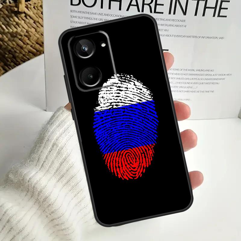 Чехол с российским флагом для Realme C67 C55 C53 C51 C35 C33 C31 C30 C25s C21Y GT Neo 5 GT5 9 10 11 12 Pro Plus
