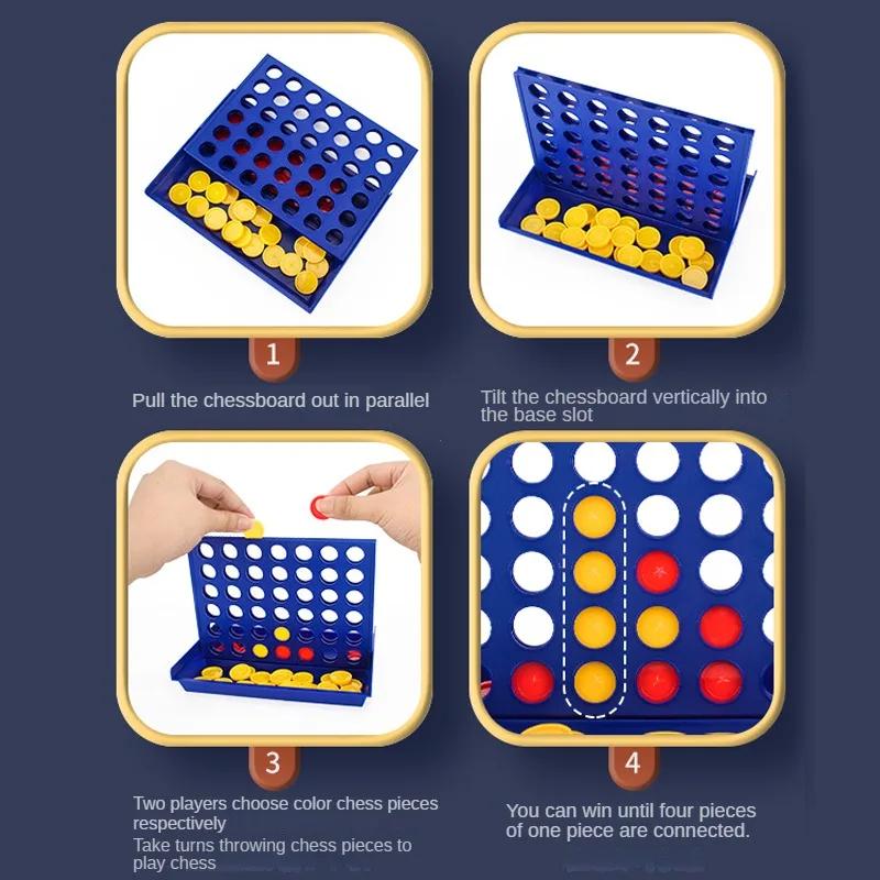 Chess Connect Классическая семейная настольная игра Игрушки Веселая развивающая игрушка для детей Дети Четыре в ряд Бинго Развлекательная игра