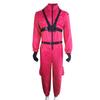 Adult Long Sleeved Solid Color Red Jumpsuit Cosplay Clothing