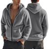 Winter Men's Thick Warm Double-sided Fleece Jacket Zipper Loose Cardigan Casual Hooded Jacket