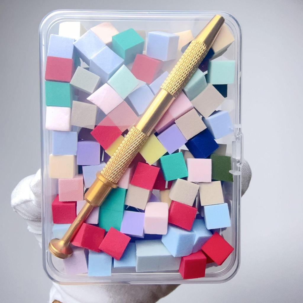 Набор инструментов для ногтей: Мини Пат Клей Губка, Зажим для царапин, Квадратная салонная губка