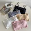 Women's Seamless Beautiful Back Bra Ice Silk One-line Camisole Tube Top Girl Student Development Period Vest Underwear