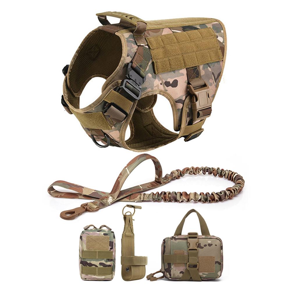 K9 Military Dog Harness Leash Bags Set Pet Tactical Vest Harnesses Walking Training Hunting For Large Dogs German Shepherd