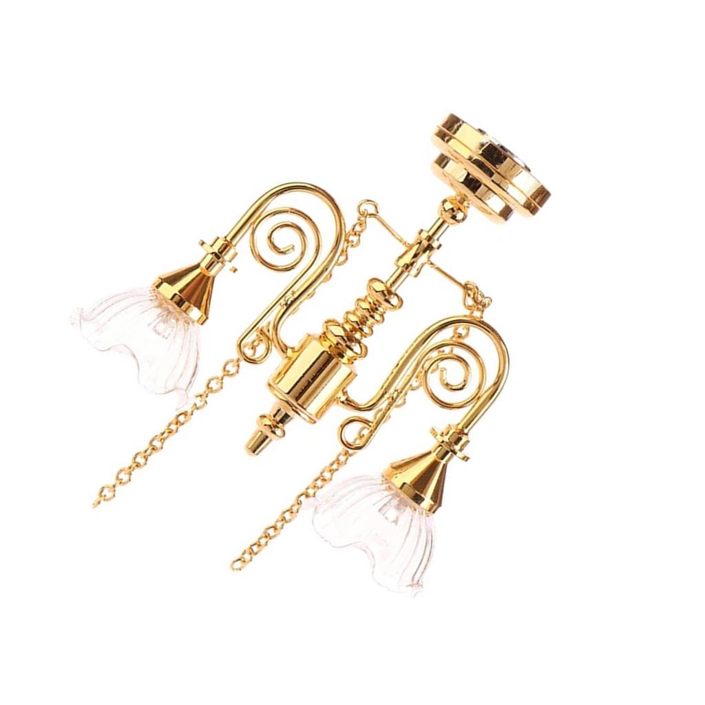 1/12 Scale Dollhouses Chandelier Miniature Furniture Pretend Play for Kids Doll House Furniture Model for Dollhouses