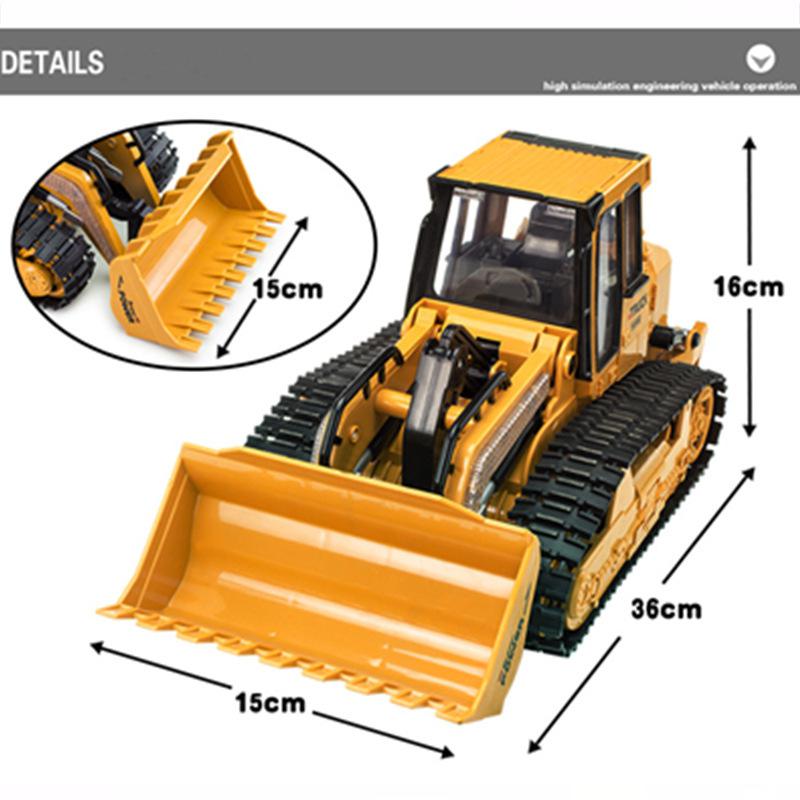 Big RC Truck Bulldozer Dumper Caterpillar Tractor Model Engineering Car Excavator Push Soil Music Lighting Effects Kids