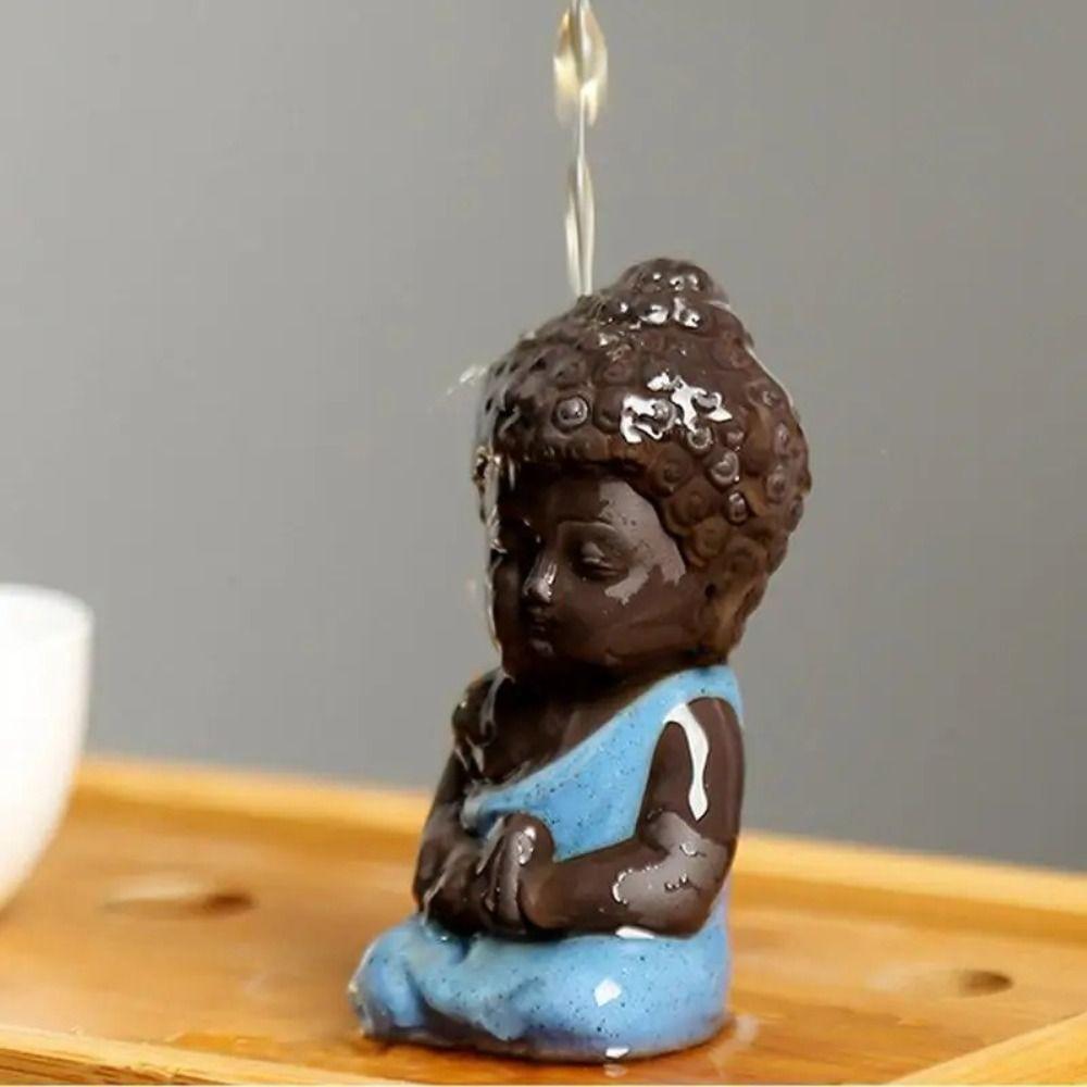 Chinese Style Buddha Statue Cute Sitting Statues Garden Accessories Mini Monk Figurines Tea Play