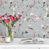 Наклейки на обои VEELIKE с цветочным узором, в японском стиле, цветущая слива и бабочки, серый, лист для переделки, режущий лист, ремонт, декор интерьера, обои