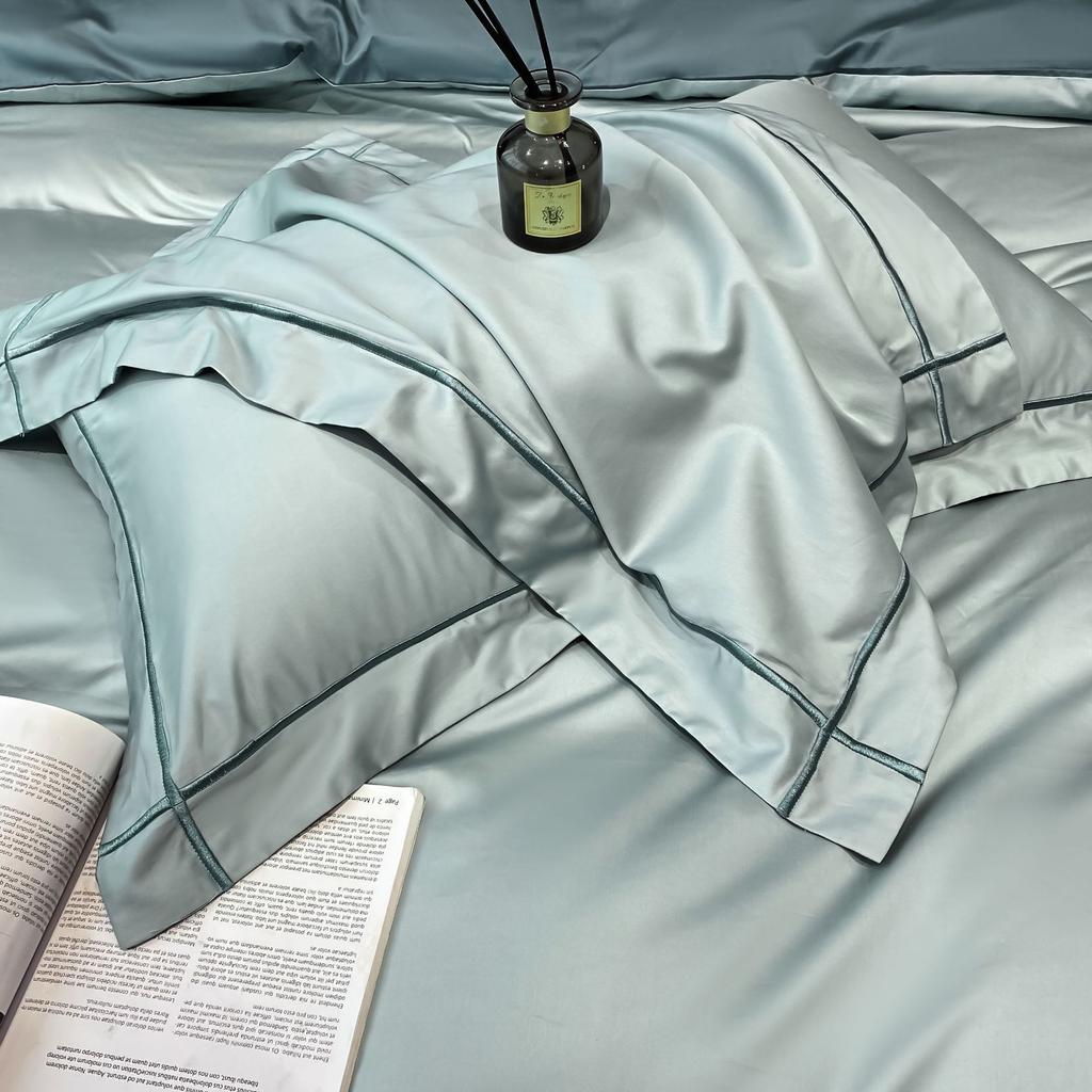 Four-piece Set of Pure Cotton Bedding Light Luxury Skin-friendly and Breathable Washed Sheets Quilt Covers Pillowcases