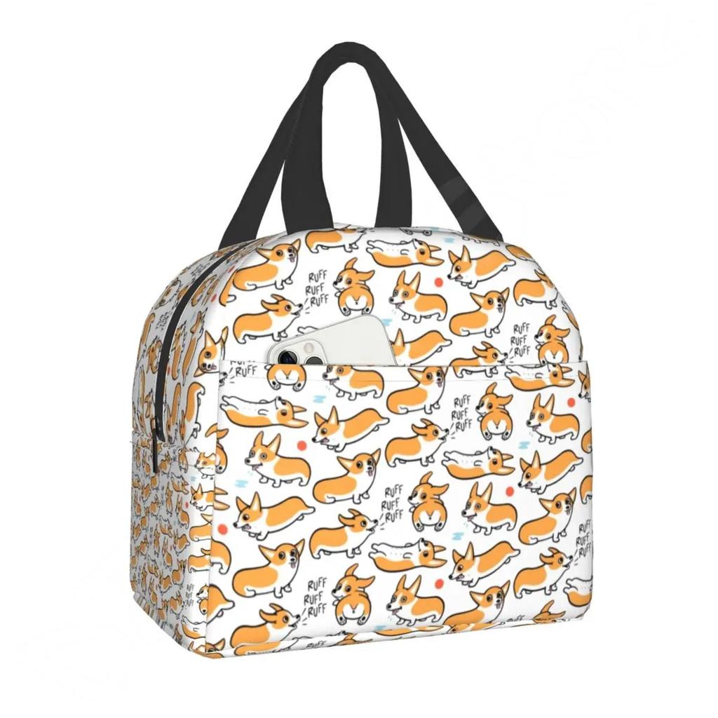 Утепленная сумка для обеда с рисунком королевы Елизаветы и корги для женщин, многоразовая термосумка-холодильник для обеда на работе, в школе, на пикнике