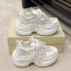 Fashion 7.5CM New 2025 Summer Women Platform Sneakers Thick Bottom Breathable Mesh Casual Chunky Shoes High Heel Sports Dad Shoes Woman