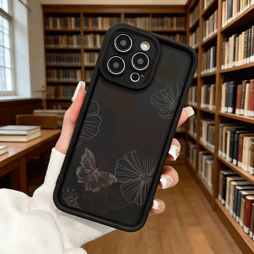Винтажный эскиз бабочки с цитатой Мягкий ТПУ чехол для телефона для iPhone 17 16 15 14 13 12 11 Pro Max Plus Ударопрочный противоскользящий чехол