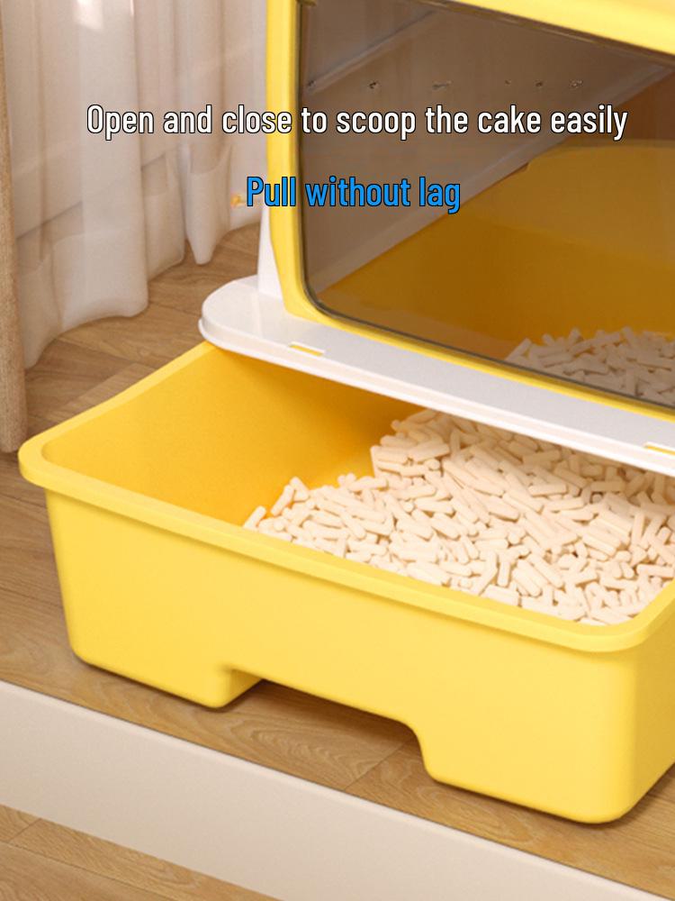 Закрытый лоток для кошачьего туалета с верхним входом - большой, антизапаховый, антиследовой горшок для котят