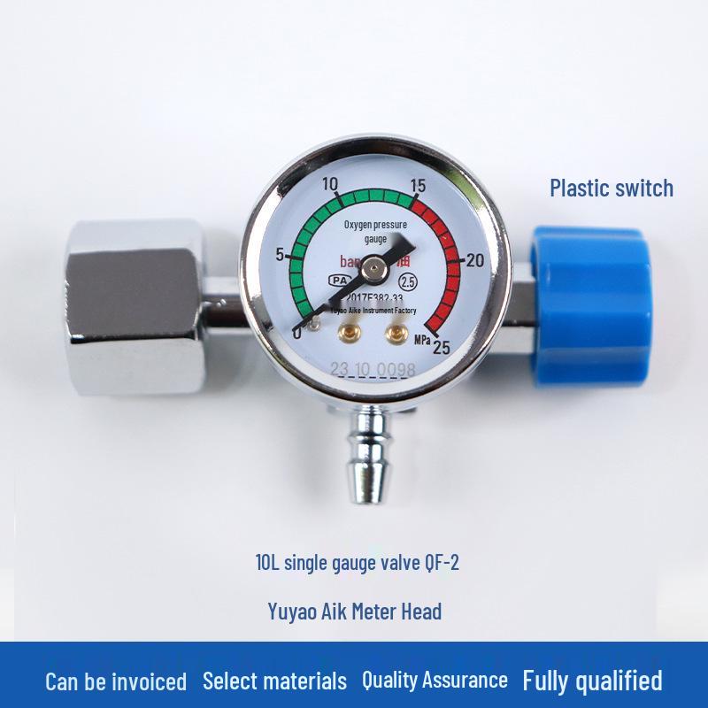 Household Oxygen Cylinder with Single Pressure Gauge Valve