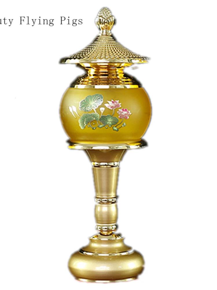 2 шт. цветной хрустальный лотос имитация подсвечника с цветным стеклом для домашнего хозяйства Шентай блок питания фэн-шуй буддизм