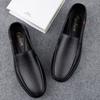 New Men's Genuine Leather Shoes Brand Father Casual Leather Anti Slip Black Middle-aged Man Cow Leather Shoes