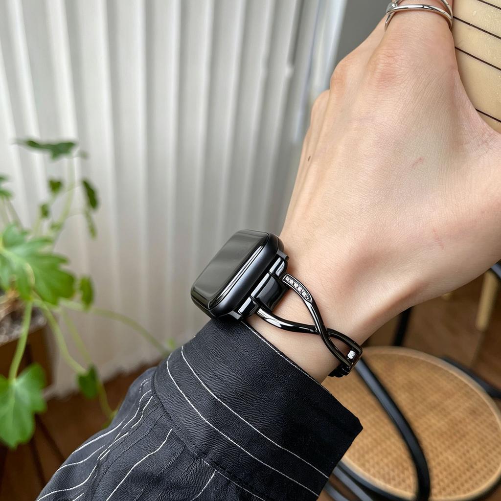 Алмазный ремешок X-образной формы из нержавеющей стали для Samsung Galaxy Fit 3 SM-R390 Металлический браслет Correa