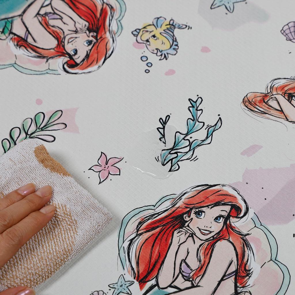 Marushin Kitchen Disney Princess Little Mermaid Ariel Seaside H45 x Product 2225092800 Mat, Colors, Wipeable, Water-Repellent, Non-Slip PVC, Approx.