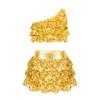 Kids Girls Sparkly Sequins Dance Outfits Sleeveless Tank Crop Top with Skirt Hip Hop Jazz Latin Stage Costume
