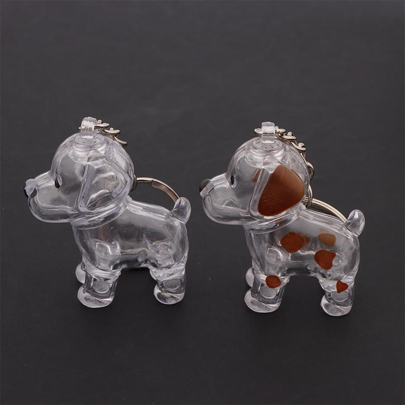 Cute Transparent Dog Hair Storage Cute Pendant Keychain Bag Pendant Couple Car Key Chains Jewelry Souvenir Collection Gift
