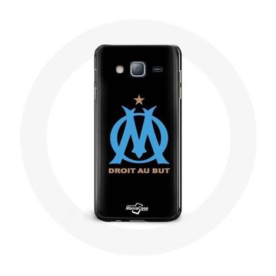 Coque - MANIACASE - Samsung Galaxy J3 2016 - Logo Olympique De Marseille - Souple - Noir
