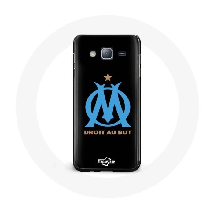 Coque pour samsung galaxy J3 Logo Olympique de Marseille Fond Noir