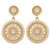 [R1157] - Gold Plated Earrings 'Cléopatra' White Gold - 25x16 Mm