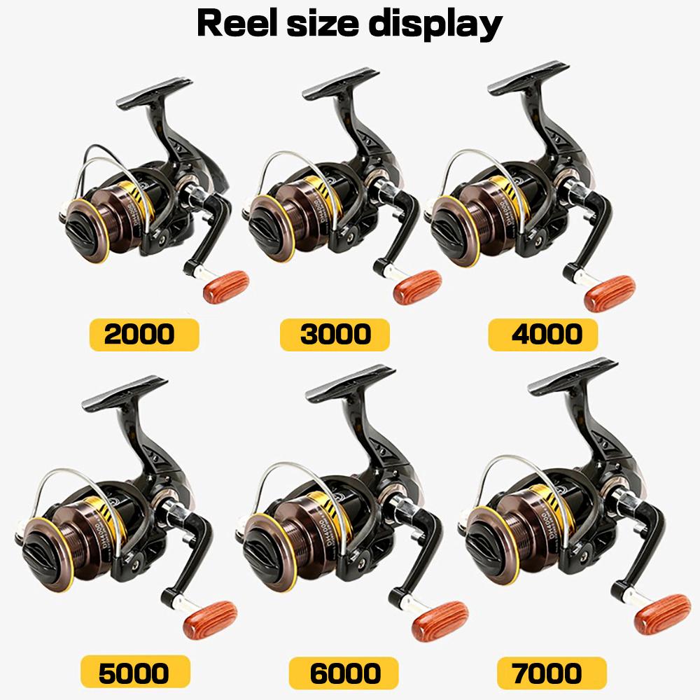 Рыболовные катушки серии DH2000-DH7000 5.2:1 прочная металлическая шестерня с плавной намоткой 17-22 фунта, спиннинговая рыболовная катушка для всех водоемов