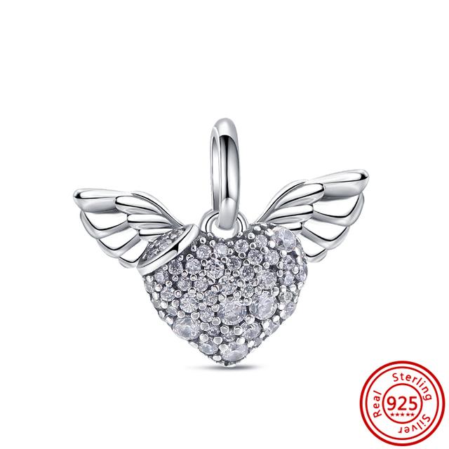 92 Стиль 925 Серебро 925 пробы для мальчиков и девочек Щенок с принтом лапы Сердце Сова Полый кулон Изящная бусина Подходит Подвески Браслет Ювелирные изделия