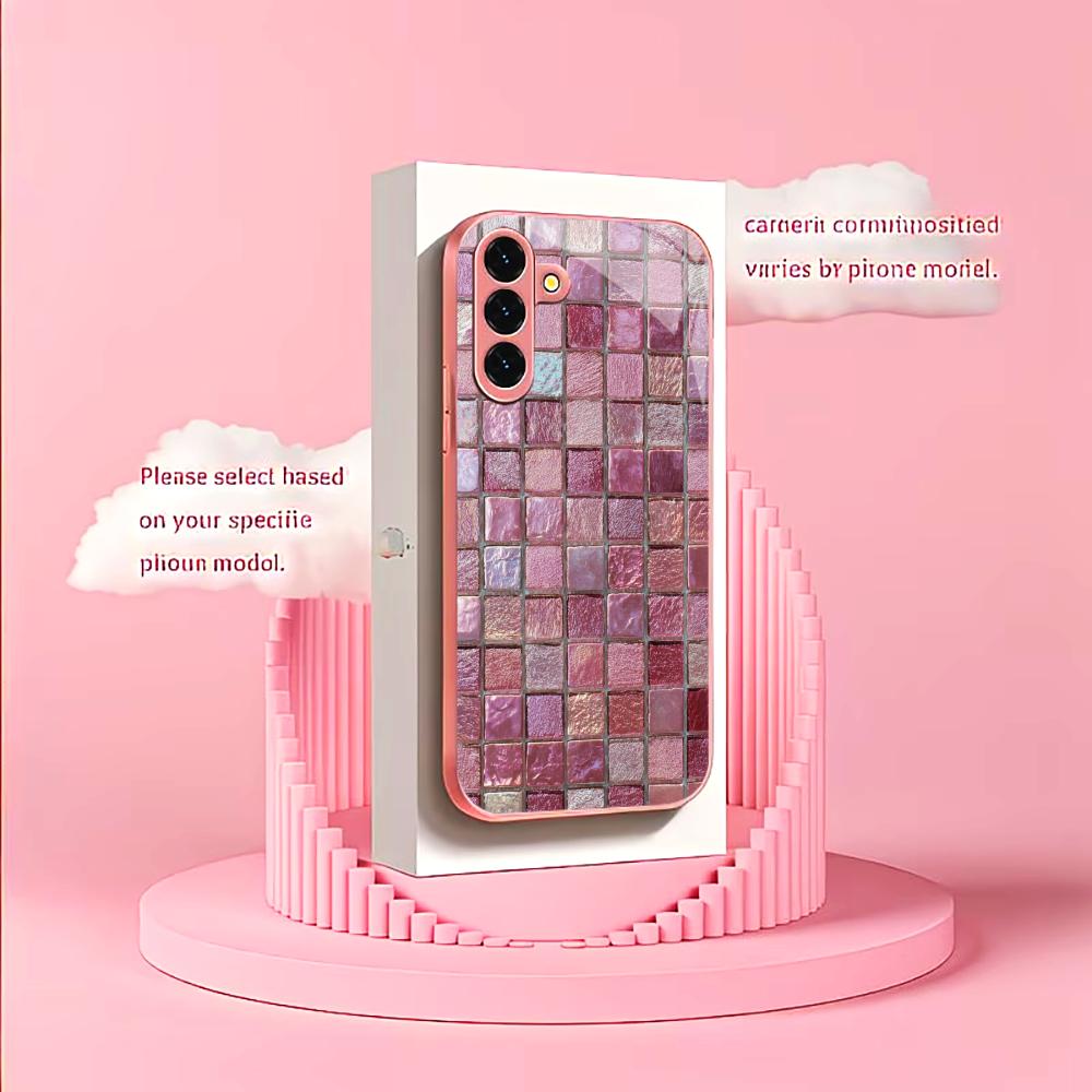 Розовый трехмерный куб Мадам пинк Стекло Чехол для телефона для Samsung Galaxy S26 S25 S24 S23 S22 S21 FE Ultra Plus Ударопрочный